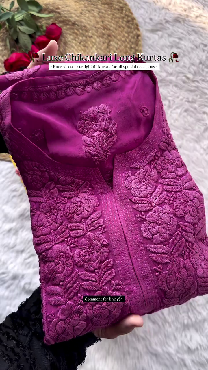 Luxe Chikankari Long Kurtas โ Grace in Every Thread ๐ธ - Image 2