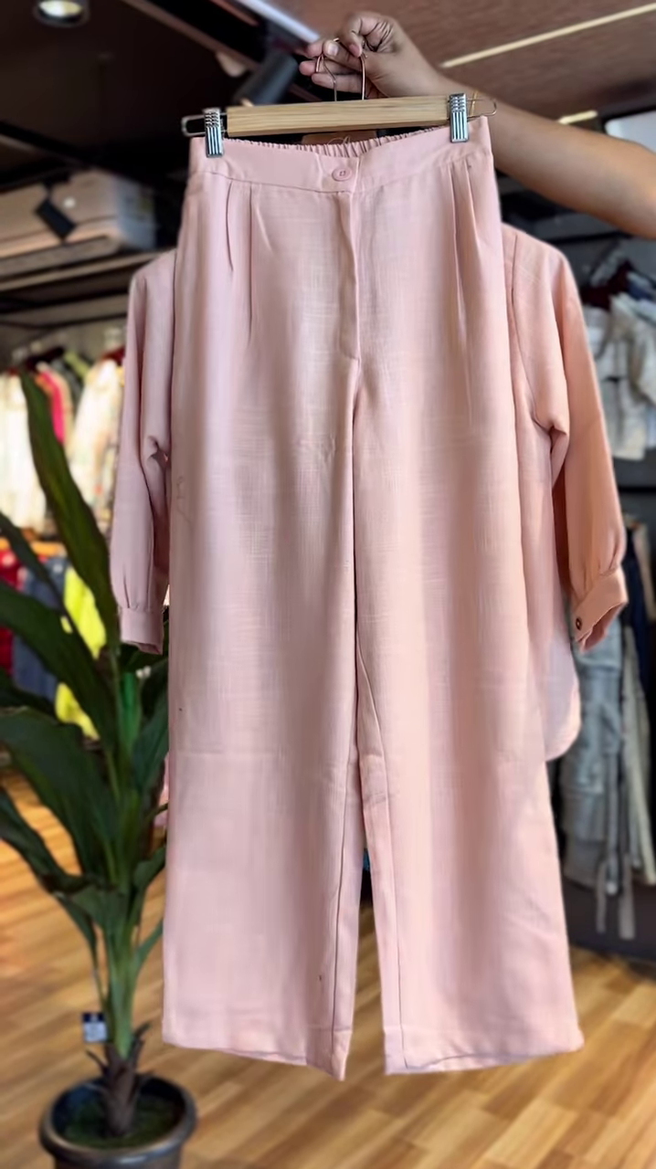 Blush Bloom Embroidered Co-ord Set – Effortless Charm in Every Thread - Image 2