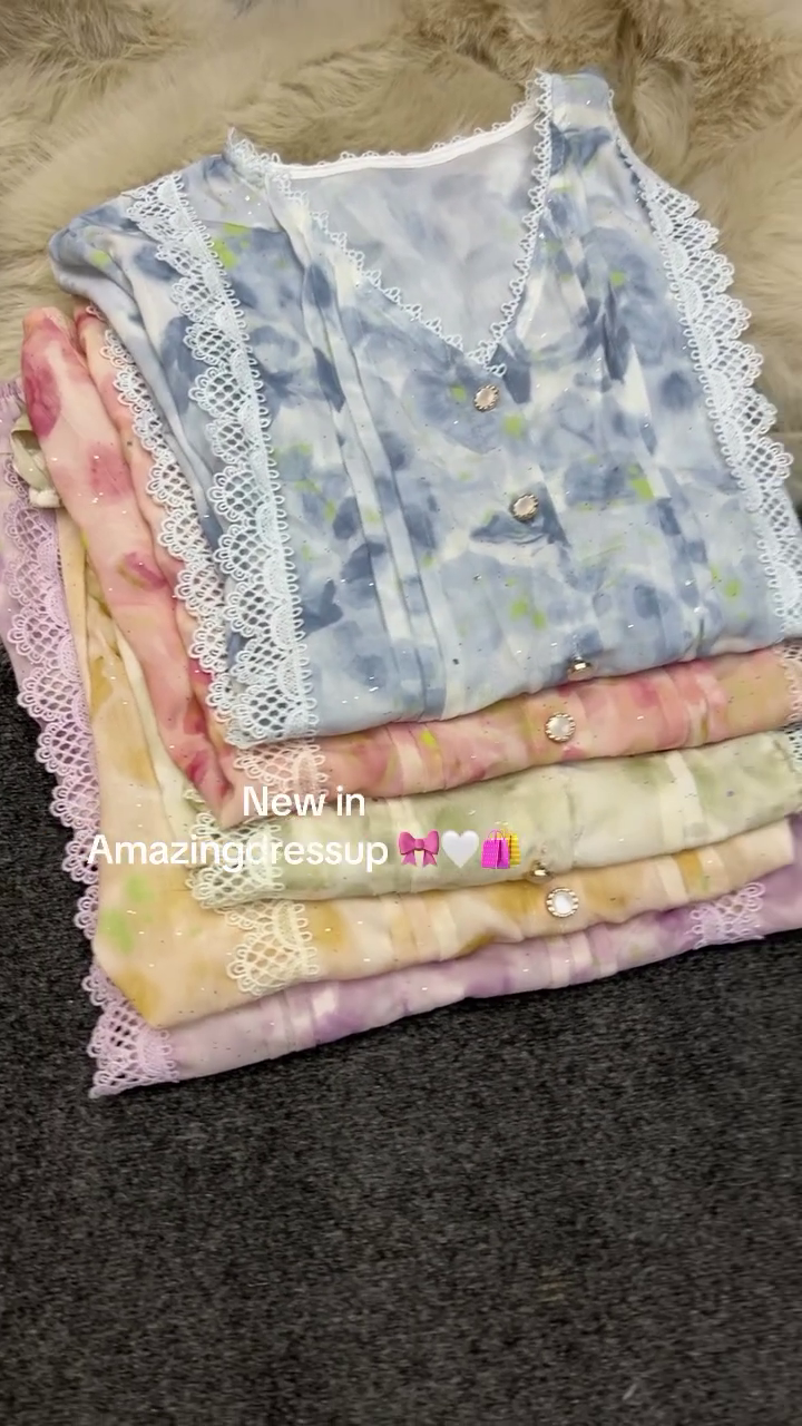 Dreamy Hues Tie-Dye Kurti Collection – Soft Style with Sparkle & Lace - Image 2